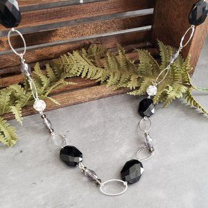 Avon Black and Silver Chain Necklace